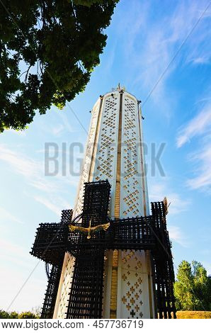 Kyiv, Ukraine-july 03,2022:memory Candle Is The Central Part Of Monument To Victims Of Famine Devote