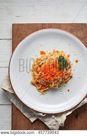 Creamy Sauce Pasta With Ebiko