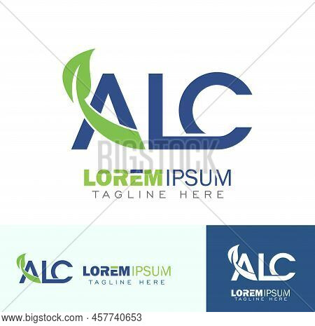 Alc With Leaf Monogram Initial Logo Template Vector Illustration In White Background