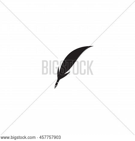 Feahter Pen Icon Logo Design Inspiration Vector Template