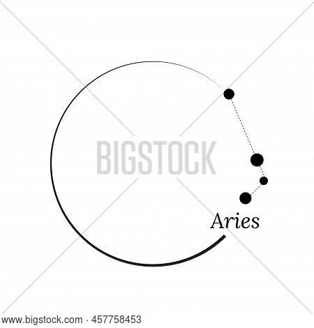 Round Frame, Wreath And Zodiac Sign Aries. Vector Illustration For Advertising Design, Astrological,