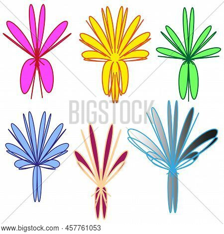 Geometric Flowers In Modern Style. Vector Illustration. Stock Image.