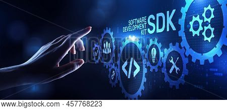 Sdk Software Development Kit Programming Technology Concept On Virtual Screen