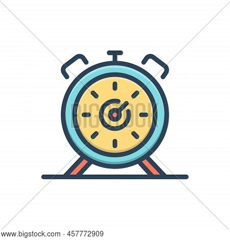 Color Illustration Icon For Limiting Time Clock Instrument Instant Timeout Display Limit Limitations