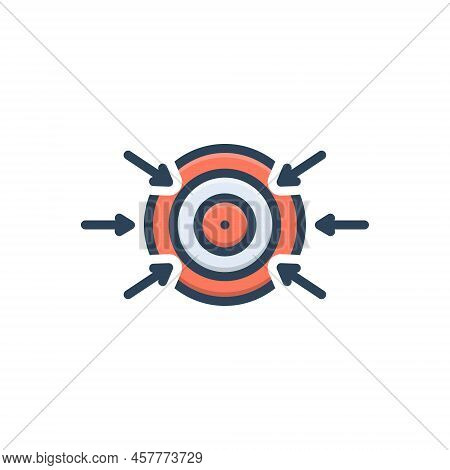Color Illustration Icon For Missed Archery Arrow Traget Focus Accuracy Ambition Dartboard Muff Bloom
