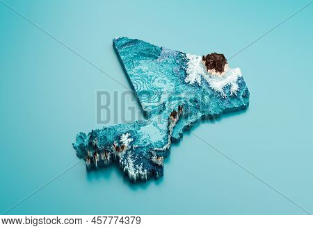 Topographic Mali Map Hypsometric Mali Elevation Tint Spectral Shaded Relief Map 3d Illustration