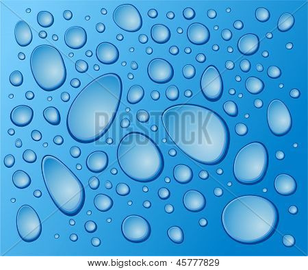 blue drops on the glass