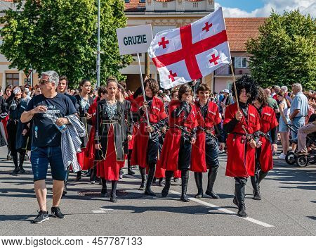 Straznice, Czech Republic - June 25, 2022 International Folklore Festival. Georgian Folklore Ensembl