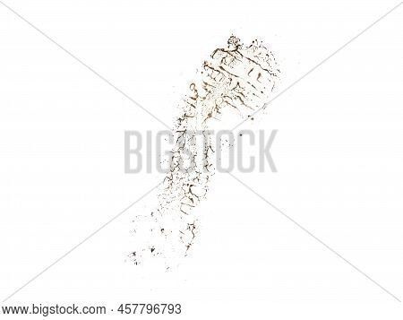 Muddy Boot Prints Isolated On White Background