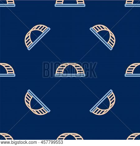 Line Monkey Bar Icon Isolated Seamless Pattern On Blue Background. Vector