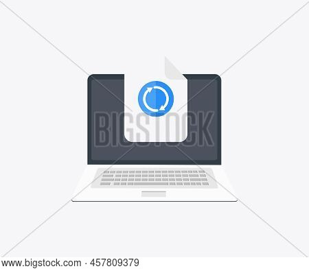 Updating File On Computer Or Upgrading Software Logo Design. Update Installation On System Data Sync