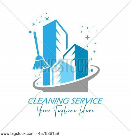 Cleaning. Vector Template Of A Logo, Sticker Or Brand. Flat Style
