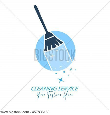 Cleaning. Vector Template Of A Logo, Sticker Or Brand. Flat Style
