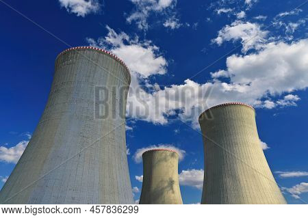 Nuclear Power Plant. Concept For Industry And Technology - Energy Crisis. Increasing Energy Prices -
