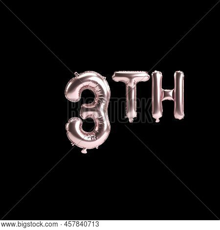 3d Illustration Of 3th Rose Balloons Isolated On Background