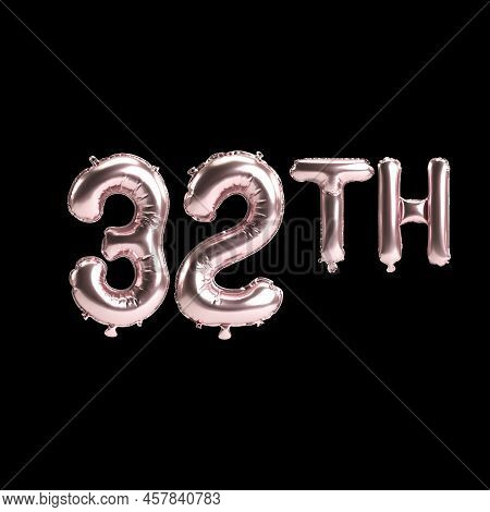 3d Illustration Of 32th Rose Balloons Isolated On Background