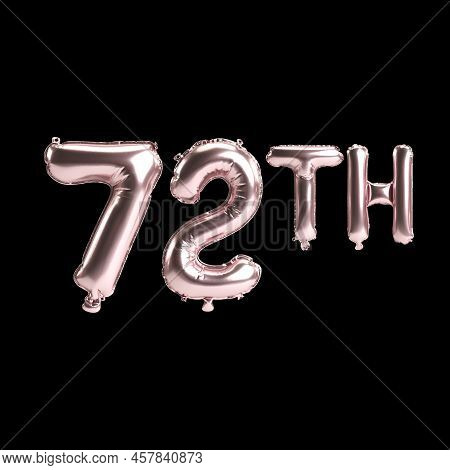 3d Illustration Of 72th Rose Balloons Isolated On Background