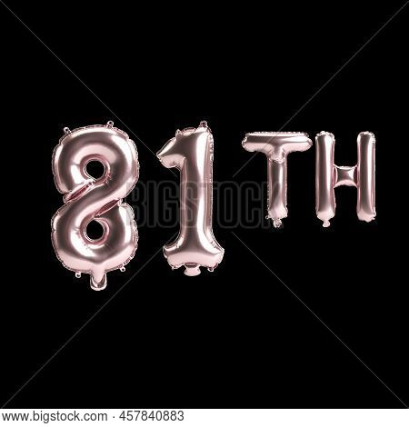 3d Illustration Of 81th Rose Balloons Isolated On Background
