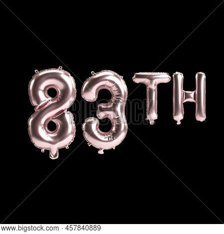 3d Illustration Of 83th Rose Balloons Isolated On Background