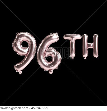 3d Illustration Of 96th Rose Balloons Isolated On Background