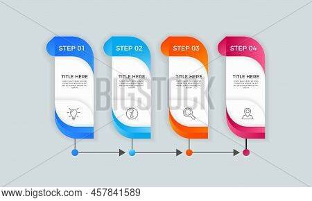 Infographic Design Template With 4 Options Or Steps, Business Infographic Concept Design