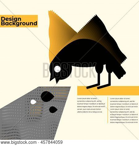 An Abstract Geometric Bird That Is Pecking A Grain