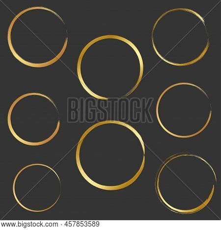 Gold Circle Frame Gradient With Brush Stroke Style
