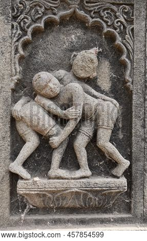 Ancient Small Carved Structure On The Walls Of Ahilyabai Fort, Maheshwar (madhya Pradesh, India)
