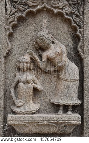 Ancient Small Carved Structure On The Walls Of Ahilyabai Fort, Maheshwar (madhya Pradesh, India)