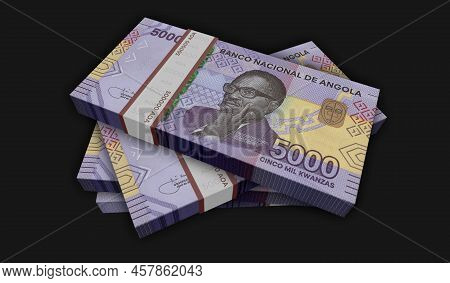 Angola Kwanza Money Banknotes Pack 3D Illustration