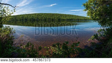 Panoramic View Of Lake Fanny Hooe In The Keeweenaw Peninsula