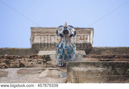 Porcelain Gargoyle Of Palace Of Weathervanes, Caceres Historic Quarter, Extremadura, Spain