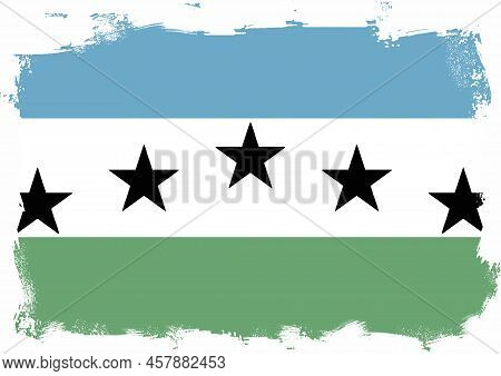 The Flag Of The City Of Firestone In Colorado Usa With Grunge Style Border