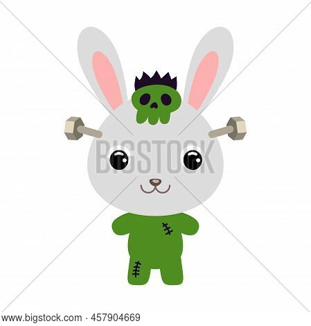 Cute Little Halloween Rabbit In A Monster Costume. Cartoon Animal Character For Kids T-shirts, Nurse