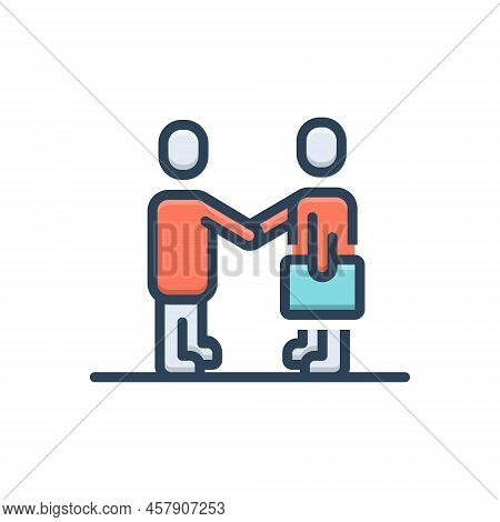 Color Illustration Icon For Prospective Anticipated Business Customer Investment Meeting Prospect Ma