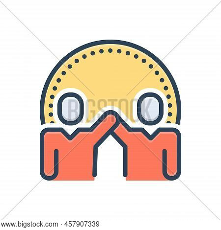 Color Illustration Icon For Involves Require Necessitate Entail Engage Friend Companion Ally Mate Re
