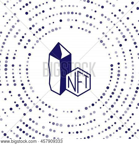 Blue Nft Digital Crypto Art Icon Isolated On White Background. Non Fungible Token. Abstract Circle R
