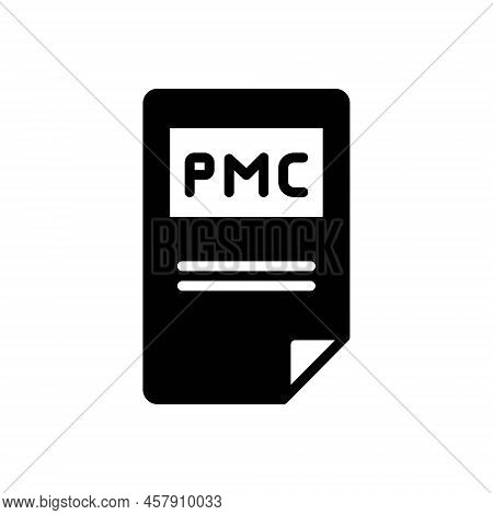 Black Solid Icon For Pmc Document File Folder File-type Format Application Extension