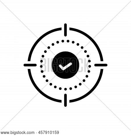 Black Solid Icon For Surely Certainly Indeed Target Accept Approval Confirm Correct Positive
