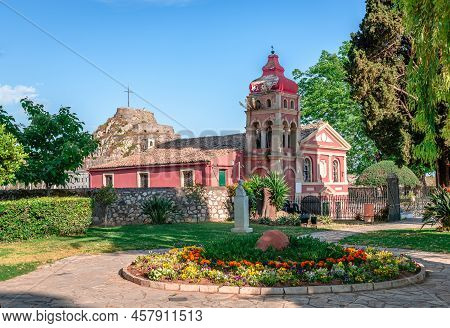 Corfu, Greece - June 4 2022: The Garden Of The People, A Small Public Park And The Picturesque Ortho