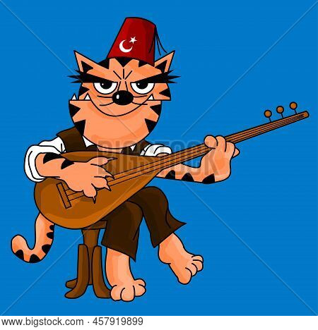That cartoon is cat vectorel drawing and illustration work. \nIllustration of isolated forest animals set on blue background
