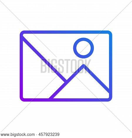 Gallery Button Pixel Perfect Gradient Linear Vector Icon. Add Picture To Website. Online Business Pr