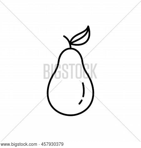 Fresh Pear Fruit Vector Icon Outline. Eps 10. Summer Fruits Illustration. Vegetarian Menu. Vegan, He