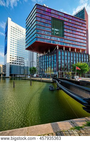 Rotterdam, Netherlands - May 11, 2017: View Of Rotterdam Sityscape With Modern Architecture Havenste