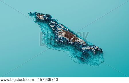 Topographic Madagascar Map Hypsometric Madagascar Elevation Tint Spectral Shaded Relief Map 3d Illus