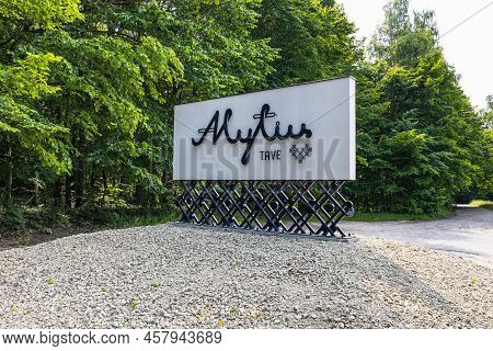 The Entrance Sign To The City Alytus, Lithuania, 29 June 2022