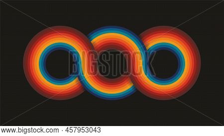 Col Ethernity Colorful Funky Background. Panoramic, 1:3 Dimension. Vector Illustration.