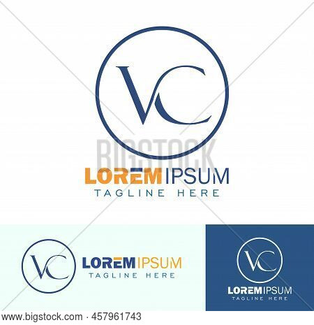 Vc Monogram Logo Initial Letter In Isolated White Background