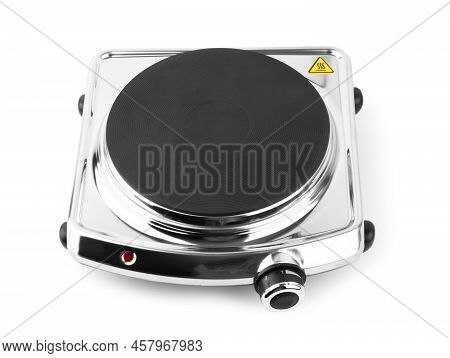 Portable Single Burner Electric Stove Isolated On White