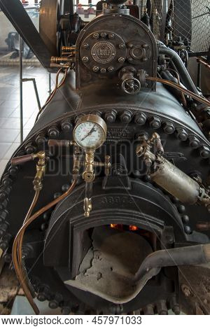 Rozewie, Poland, May 13, 2022: The Building Of The Old Engine Room At The Rozewie Lighthouse, Contai